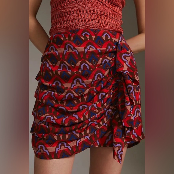 Anthropologie DOLAN Ruched Ruffle Mini Skirt Sz Small NWT - Picture 1 of 5